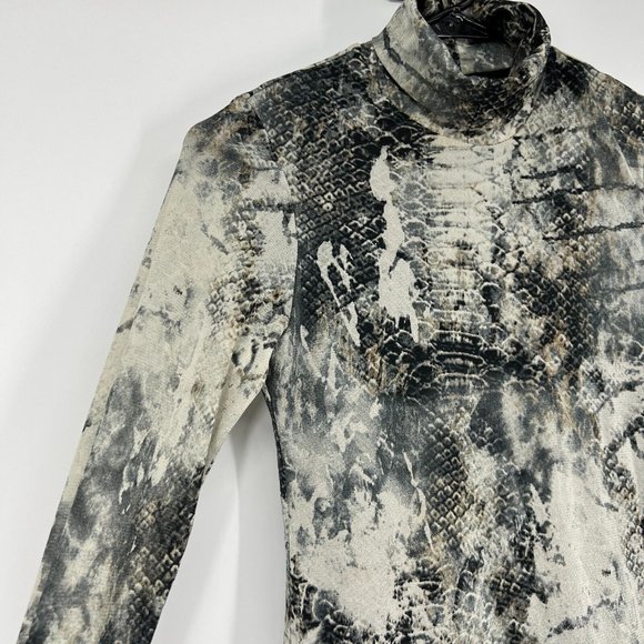 Boston Popper Dress Andrea Behar Printed Turtleneck Long Sleeve - Picture 2 of 9